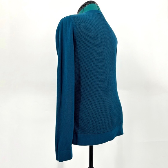 Cabi Ever Cardigan # 3368, Teal V-Neck Cardigan, Medium - Picture 7 of 16